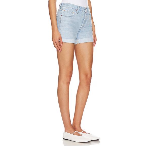 Levi’s 501 Cotton Denim Rolled Jean Shorts Light Wash Women 25 - Picture 4 of 15